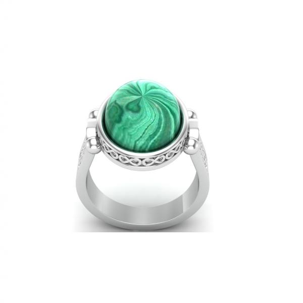 Bague malachite argent Augusto